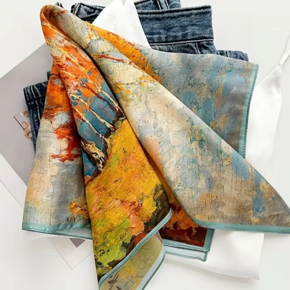 Burch tree forest scarf Elegant Multicolor Silky polyester Scarf